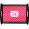 Pink & Orange Chevron Serving Tray Black Large - Main