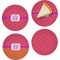 Pink & Orange Chevron Set of Appetizer / Dessert Plates
