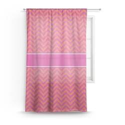 Pink & Orange Chevron Sheer Curtain