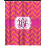 Pink & Orange Chevron Extra Long Shower Curtain - 70"x84" (Personalized)