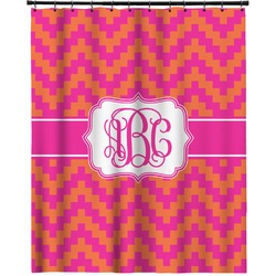 Pink & Orange Chevron Extra Long Shower Curtain - 70"x84" (Personalized)