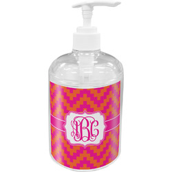 Pink & Orange Chevron Acrylic Soap & Lotion Bottle (Personalized)
