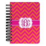 Pink & Orange Chevron Spiral Notebook - 5x7 w/ Monogram