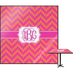 Pink & Orange Chevron Square Table Top - 30" (Personalized)