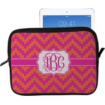 Pink & Orange Chevron Tablet Case / Sleeve - Large (Personalized)