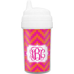 Pink & Orange Chevron Sippy Cup (Personalized)