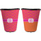 Pink & Orange Chevron Trash Can Black - Front and Back - Apvl