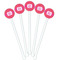 Pink & Orange Chevron White Plastic 5.5" Stir Stick - Fan View