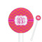 Pink & Orange Chevron White Plastic 5.5" Stir Stick - Round - Closeup