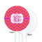 Pink & Orange Chevron White Plastic 5.5" Stir Stick - Single Sided - Round - Front & Back