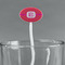 Pink & Orange Chevron White Plastic 7" Stir Stick - Oval - Main