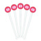 Pink & Orange Chevron White Plastic 7" Stir Stick - Round - Fan View