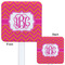 Pink & Orange Chevron White Plastic Stir Stick - Double Sided - Approval