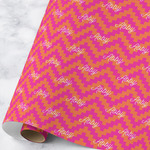 Pink & Orange Chevron Wrapping Paper Roll - Large - Matte (Personalized)