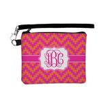 Pink & Orange Chevron Wristlet ID Case w/ Monogram