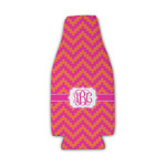 Pink & Orange Chevron Zipper Bottle Cooler (Personalized)