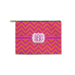 Pink & Orange Chevron Zipper Pouch - Small - 8.5"x6" (Personalized)