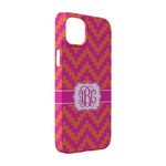 Pink & Orange Chevron iPhone Case - Plastic - iPhone 14 (Personalized)