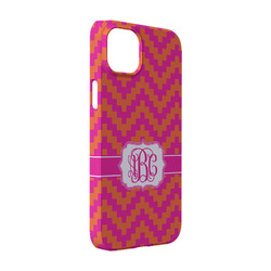 Pink & Orange Chevron iPhone Case - Plastic - iPhone 14 Pro (Personalized)