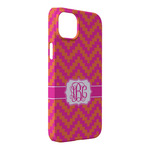 Pink & Orange Chevron iPhone Case - Plastic - iPhone 14 Pro Max (Personalized)