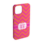 Pink & Orange Chevron iPhone Case - Plastic - iPhone 15 (Personalized)