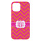 Pink & Orange Chevron iPhone 15 Plus Case - Back