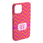 Pink & Orange Chevron iPhone Case - Plastic - iPhone 15 Pro Max (Personalized)