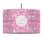 Floral Vine 12" Drum Pendant Lamp - Fabric (Personalized)