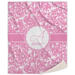 Floral Vine Sherpa Throw Blanket - 50"x60" (Personalized)