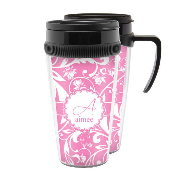 Custom Floral Vine Acrylic Travel Mug (Personalized)