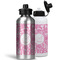 Floral Vine Aluminum Water Bottles - MAIN (white &silver)