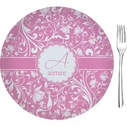 Floral Vine Glass Appetizer / Dessert Plate 8" (Personalized)
