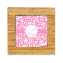 Floral Vine Bamboo Trivet with Ceramic Tile Insert (Personalized)