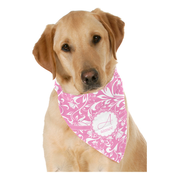 Custom Floral Vine Dog Bandana Scarf w/ Name and Initial