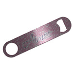 Floral Vine Bar Bottle Opener - Silver w/ Name and Initial