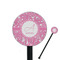 Floral Vine Black Plastic 5.5" Stir Stick - Round - Closeup