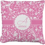 Floral Vine Faux-Linen Throw Pillow 18" (Personalized)