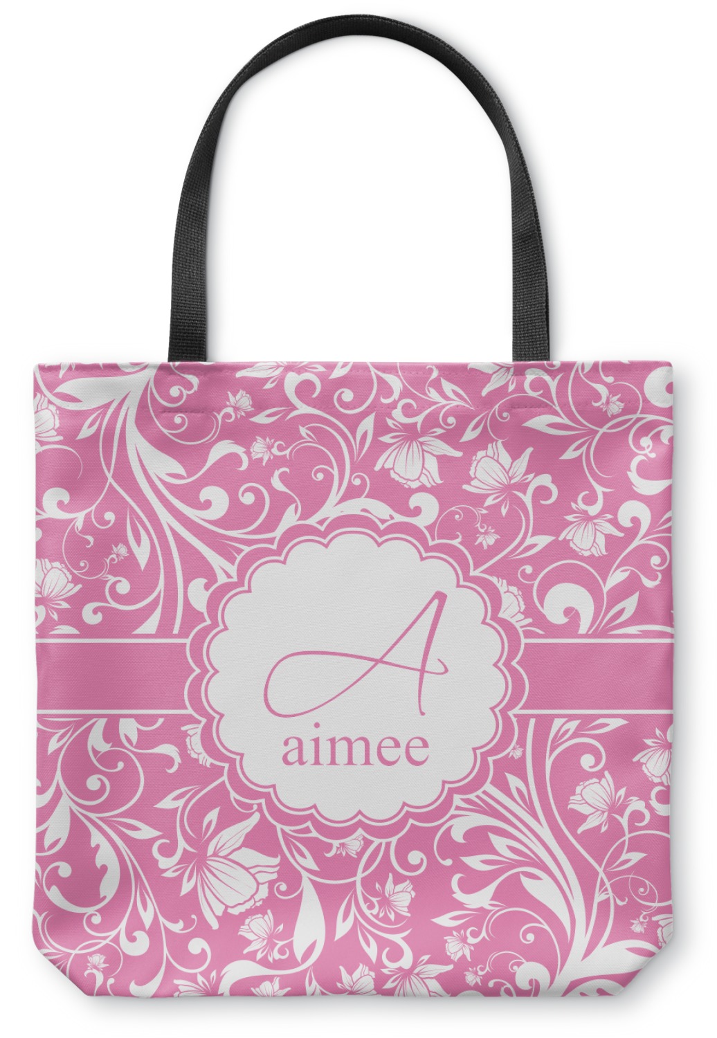 Custom Floral Vine Canvas Tote Bag (Personalized) | YouCustomizeIt
