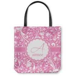 Floral Vine Canvas Tote Bag - Medium - 16"x16" (Personalized)