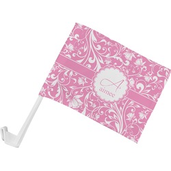 Floral Vine Car Flag - Small w/ Name and Initial