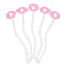 Floral Vine Clear Plastic 7" Stir Stick - Oval - Fan