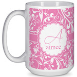 Floral Vine 15 Oz Coffee Mug - White (Personalized)