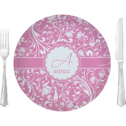 Floral Vine 10" Glass Lunch / Dinner Plates - Single or Set (Personalized)