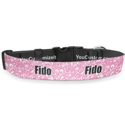 Floral Vine Deluxe Dog Collar - Extra Large (16" to 27") (Personalized)