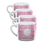 Floral Vine Double Shot Espresso Cups - Set of 4 (Personalized)