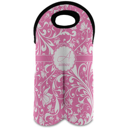 Floral Vine Wine Tote Bag (2 Bottles) (Personalized)