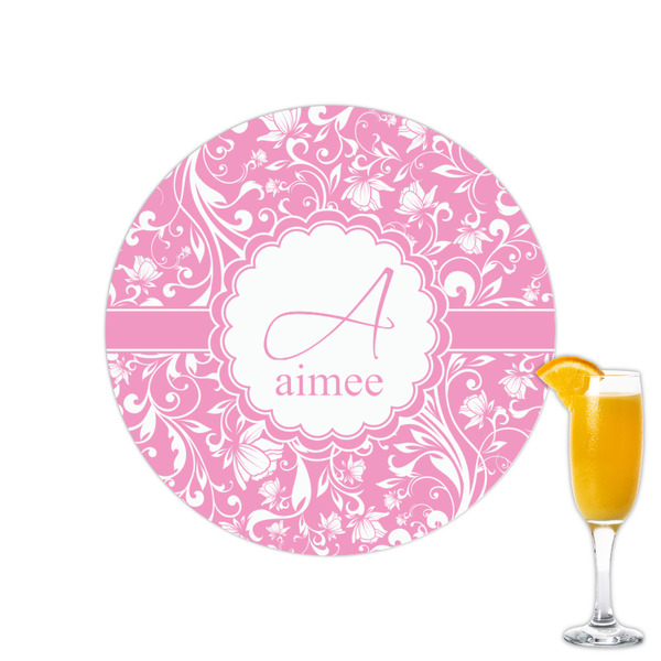 Custom Floral Vine Printed Drink Topper - 2.15" (Personalized)