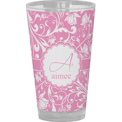 Floral Vine Pint Glass - Full Color (Personalized)