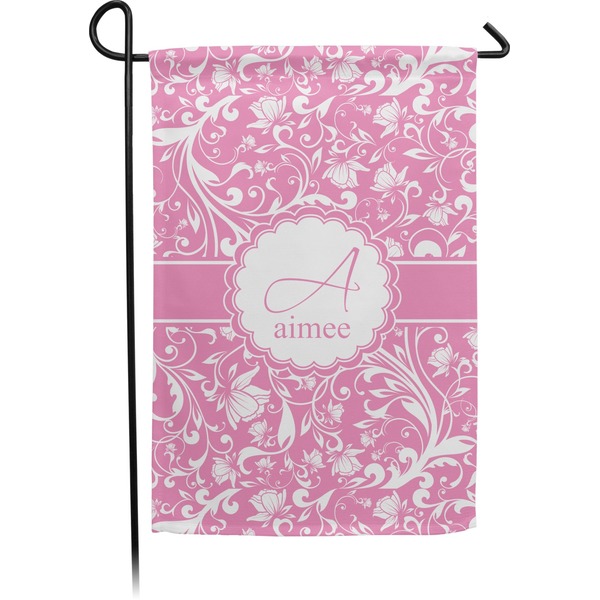 Custom Floral Vine Small Garden Flag - Double Sided w/ Name and Initial