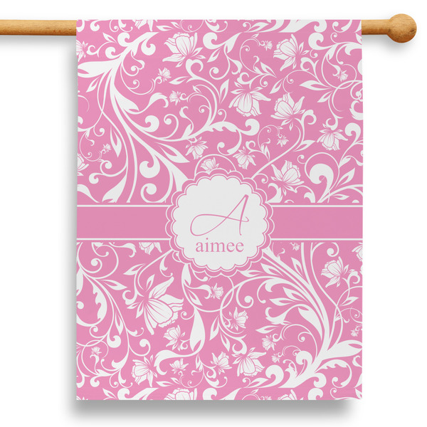 Custom Floral Vine 28" House Flag - Double Sided (Personalized)